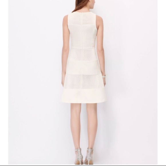 NWT ANN TAYLOR White Mesh Embroidered Dress - Picture 3 of 4
